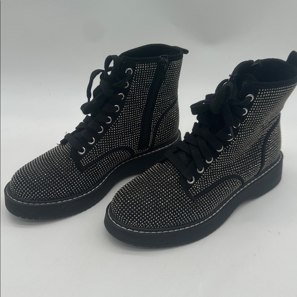 Madden NYC Kurrt Black With Metallic Studs Combat Boots Women’s Size 7.0 - Picture 5 of 13
